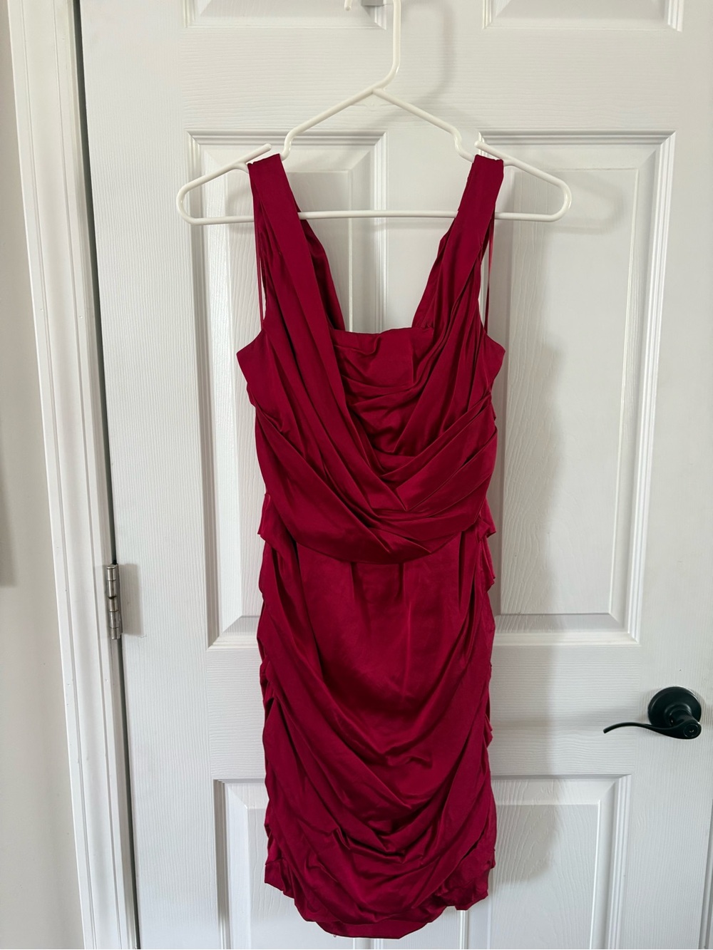 Express Sleeveless Draped Mini Dress - Burgundy Red